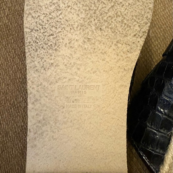 Pre-owned authentic Saint Laurent black double stray espadrilles - Picture 10 of 13